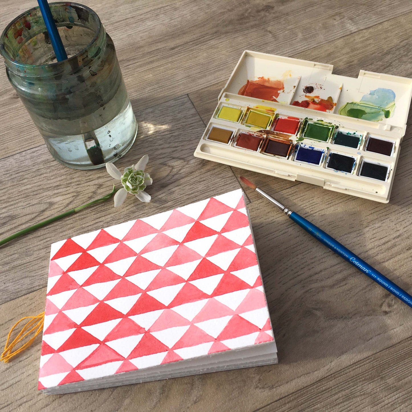 Handmade Pocket Size Watercolour Sketchbook - Various Designs & Colours