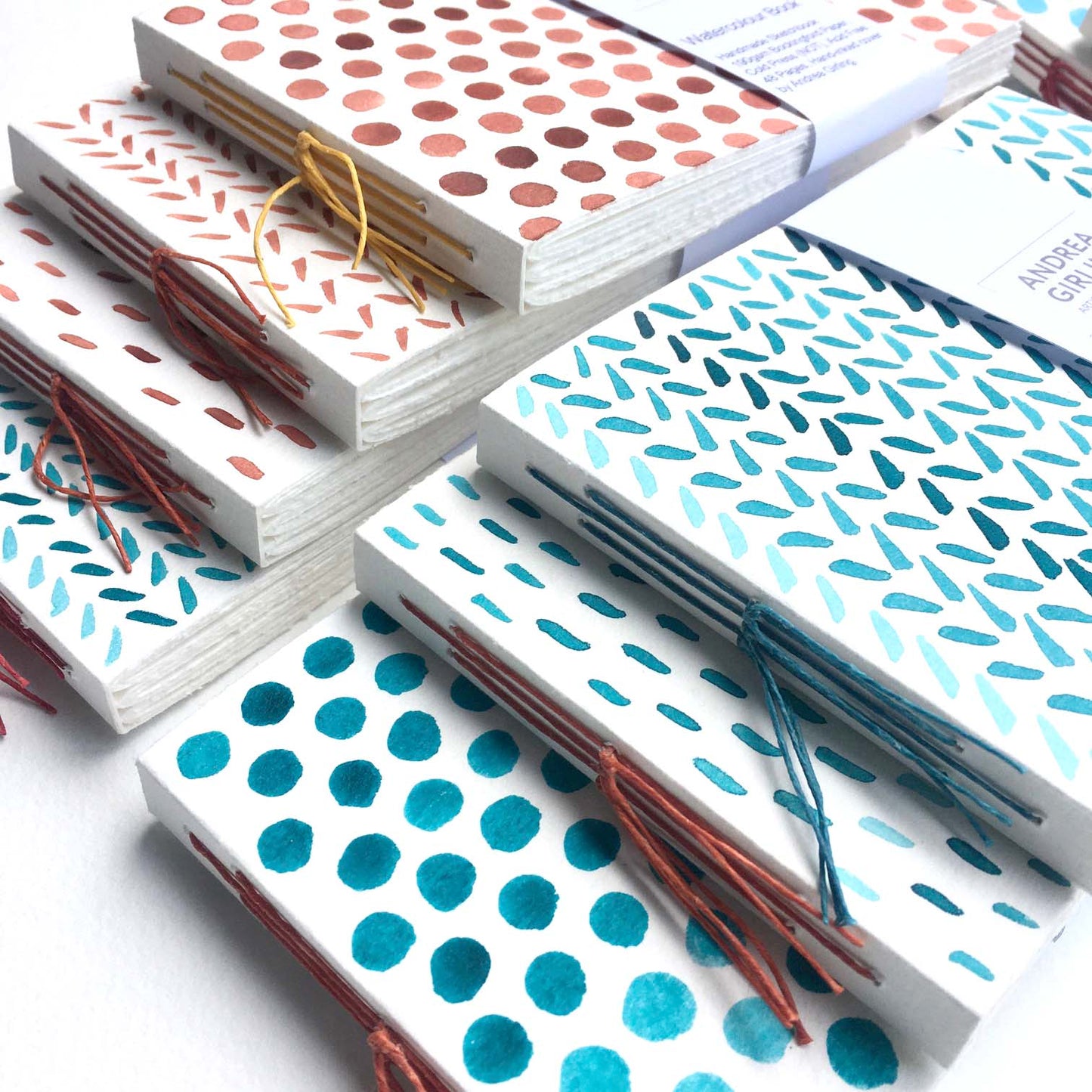 Handmade Pocket Size Watercolour Sketchbook - Various Designs & Colours