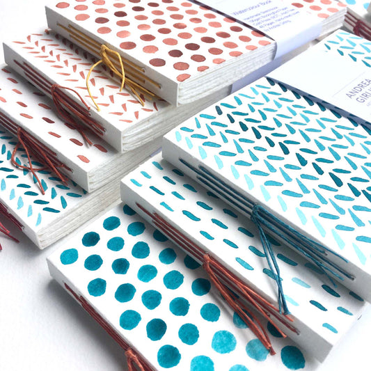 Handmade Pocket Size Watercolour Sketchbook - Various Designs & Colours