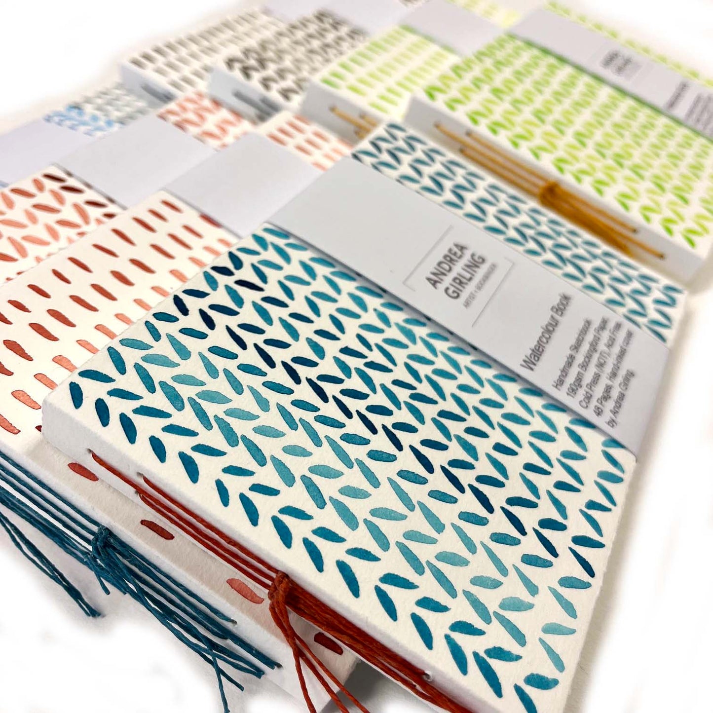Handmade Pocket Size Watercolour Sketchbook - Various Designs & Colours