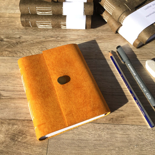 Leather Journal with Popper Fastener