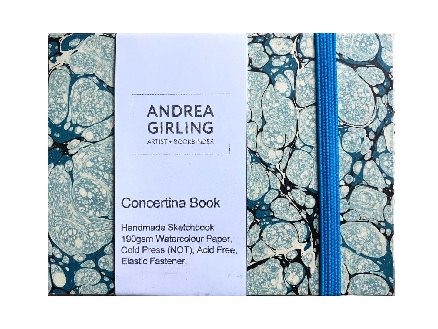 Mini Concertina with Marbled Covers 12-page (approx: 3" x 4")