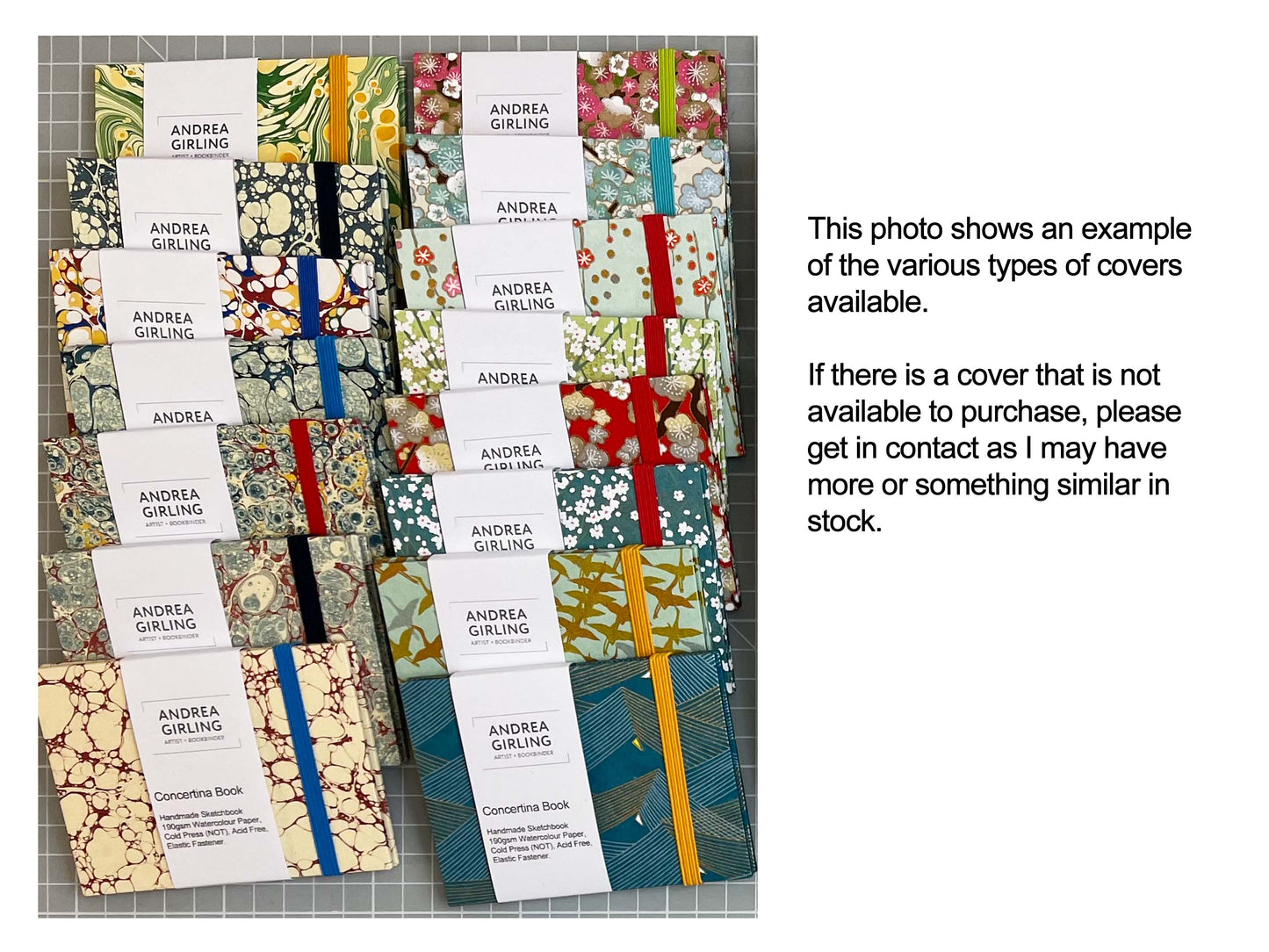 Mini Concertina with Marbled Covers 12-page (approx: 3" x 4")